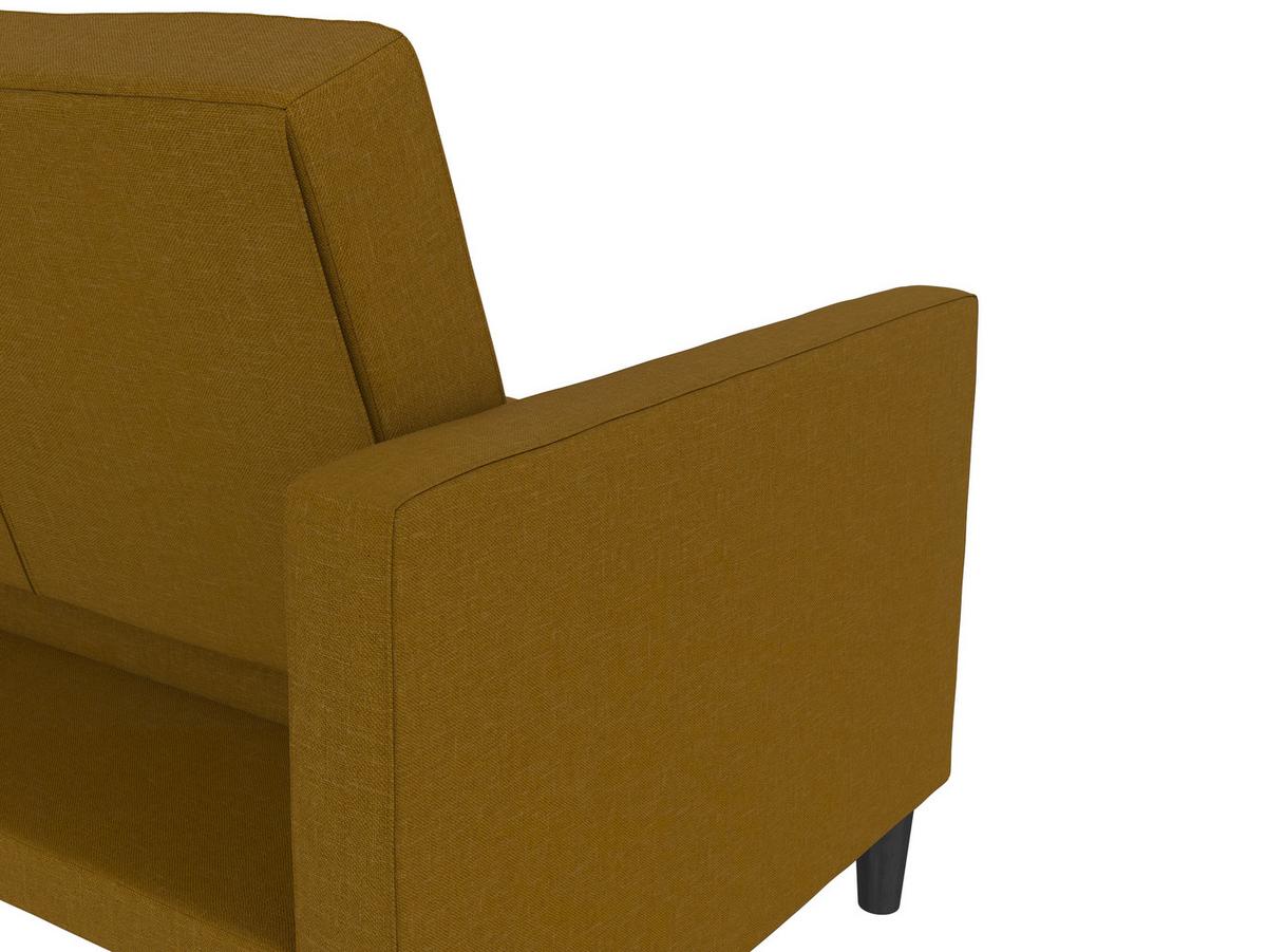 Schlafsofa Palermo Currygelb, mit Schlaffunktion - Currygelb/Schwarz, Basics, Textil (207/86/86cm) - Livetastic