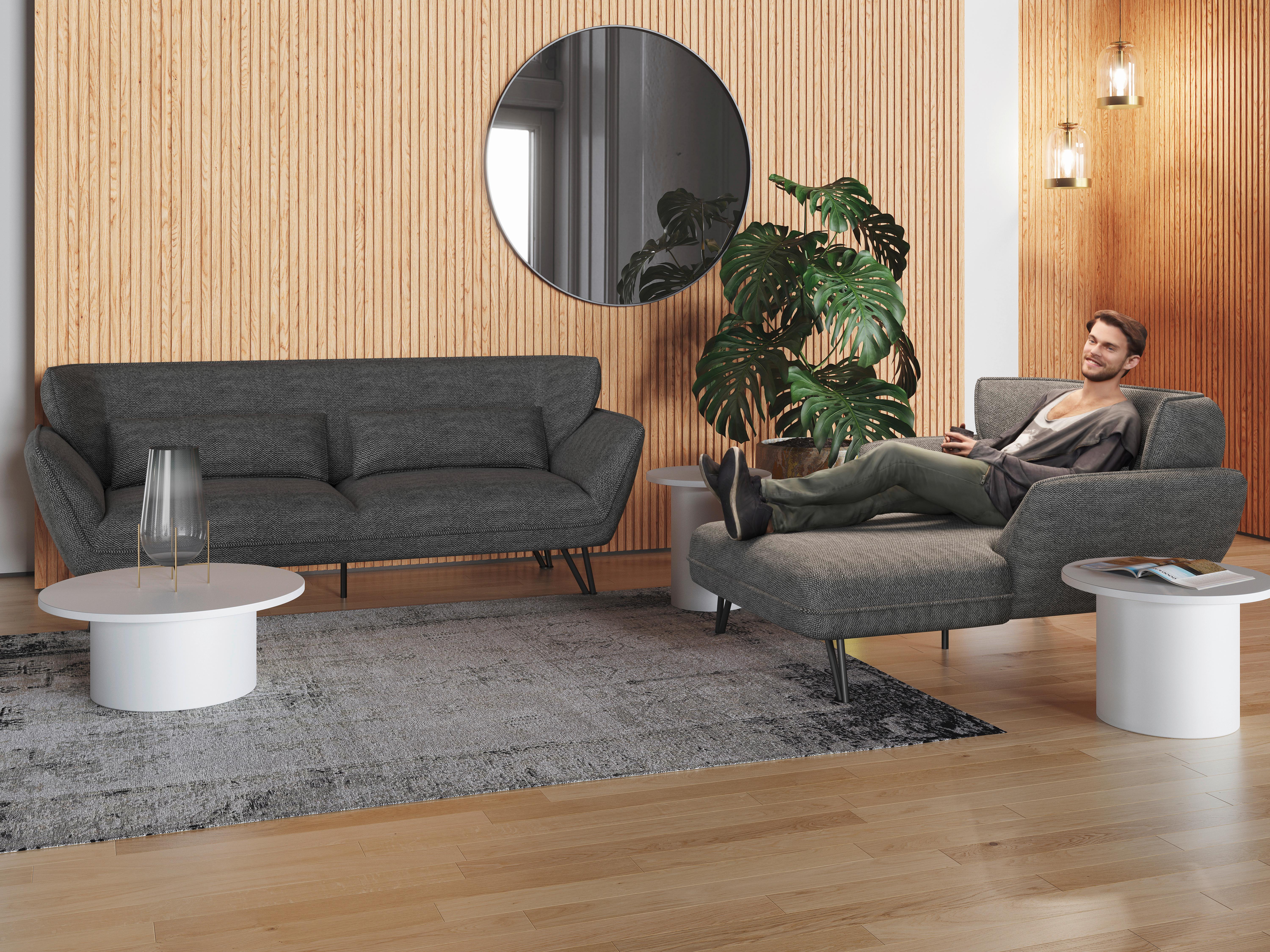 3-Sitzer-Sofa Medina - Anthrazit, MODERN, Textil (228/81/89cm) - MID.YOU