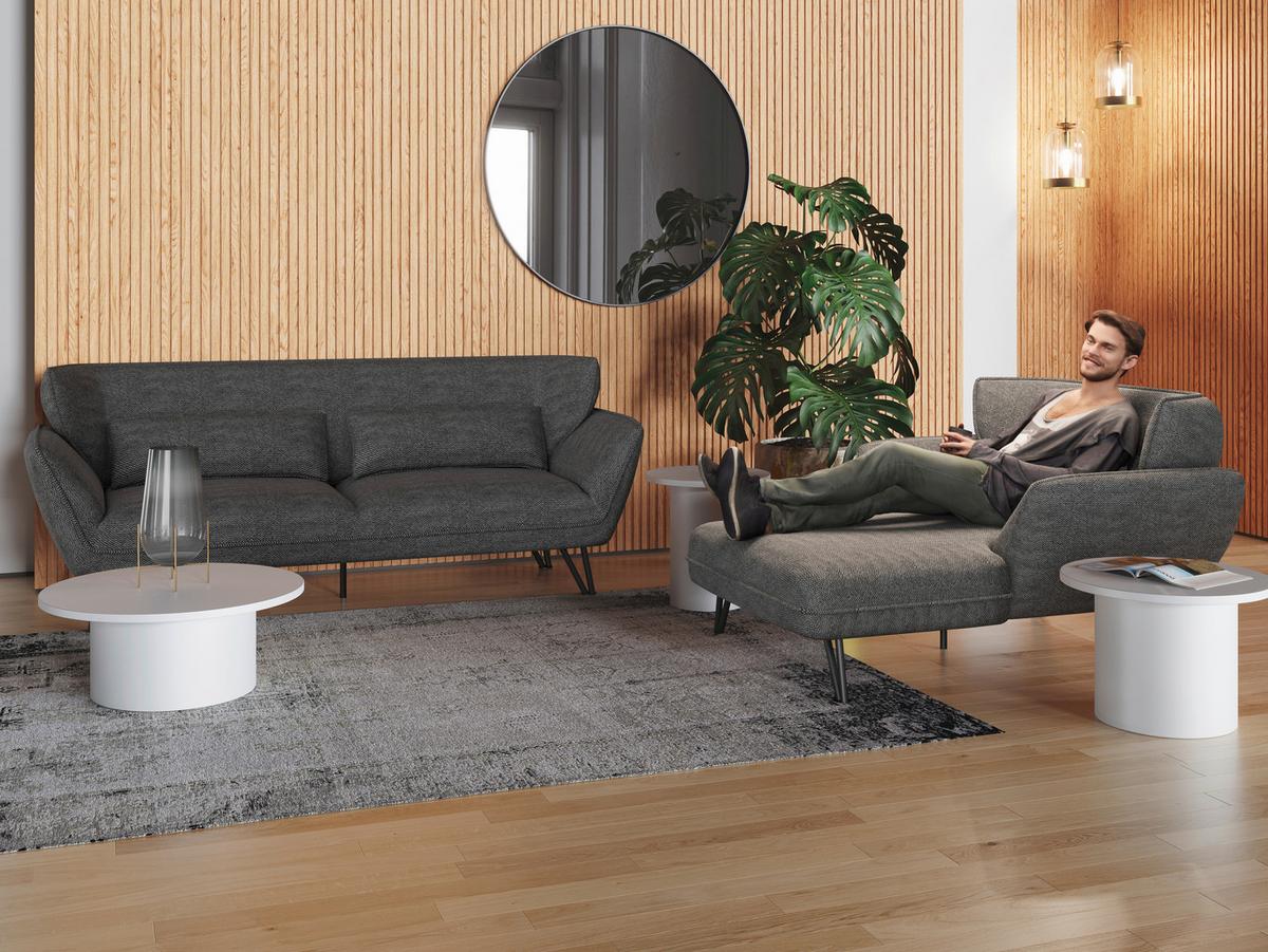 3-sitzer-sofa Medina - Anthrazit, MODERN, Textil (228/81/89cm) - MID.YOU