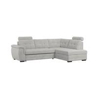 Ecksofa mit Schlaffunktion Falco new Silber 251x183 cm - Silberfarben/Schwarz, KONVENTIONELL, Textil (251/183cm) - Ondega