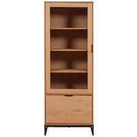VITRINE VIVO - Eichefarben/Schwarz, Design, Holz (70/190/45cm) - Livetastic