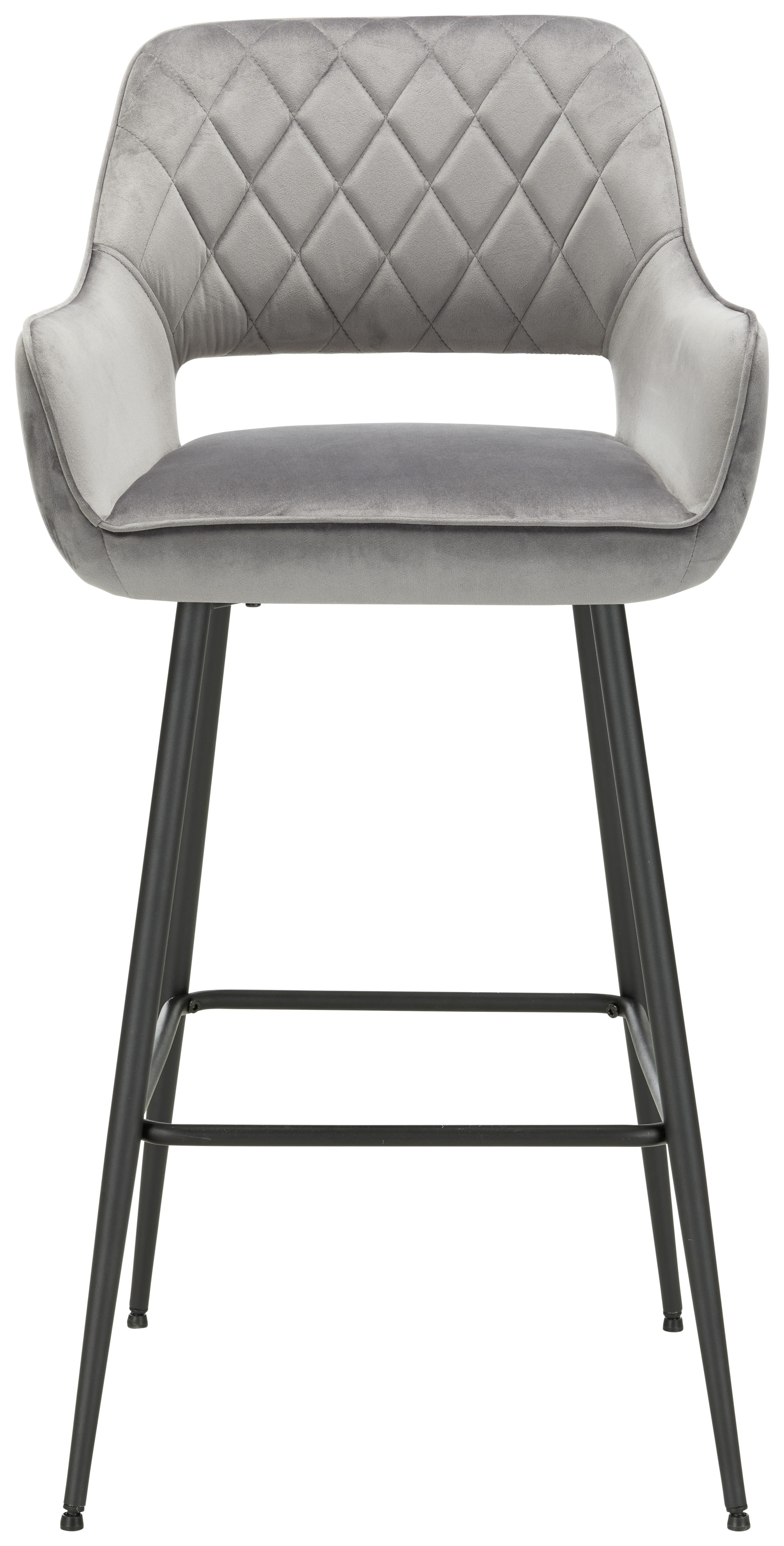 Barová Židle Serafina - šedá/černá, Moderní, kov/textil (54/105/60cm) - Modern Living