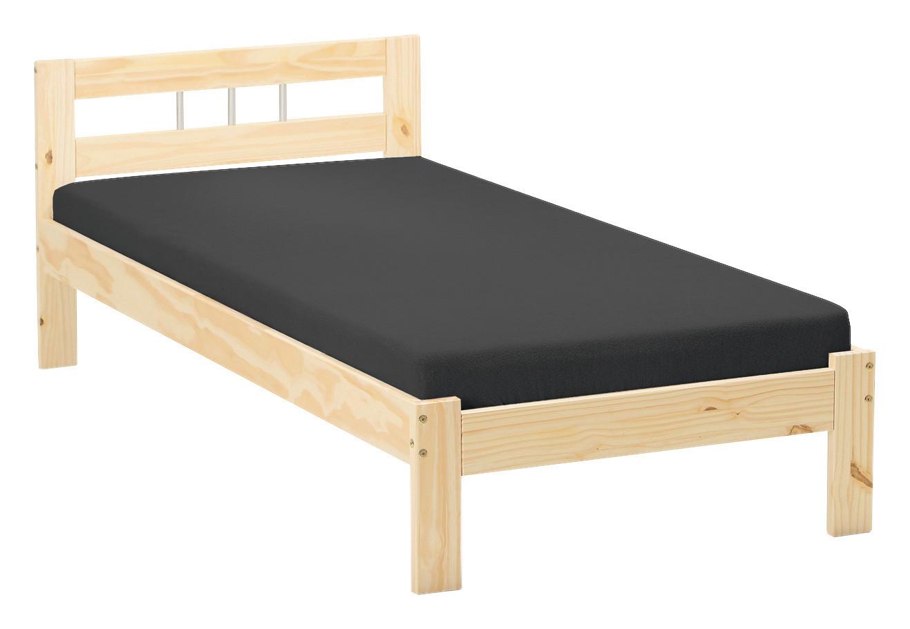 Bett Echtholz Massiv 90x200 Jana, Kiefer Natur - Naturfarben, Design, Holz (90/200cm) - MID.YOU
