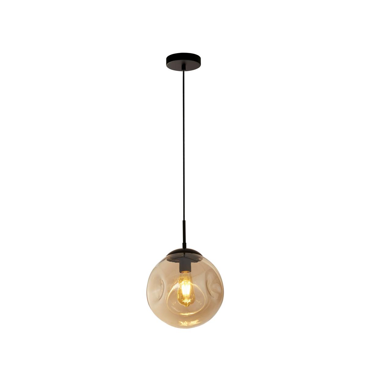 Hängeleuchte 22123-1bk - Schwarz, Basics, Glas/Metall (25/36cm)