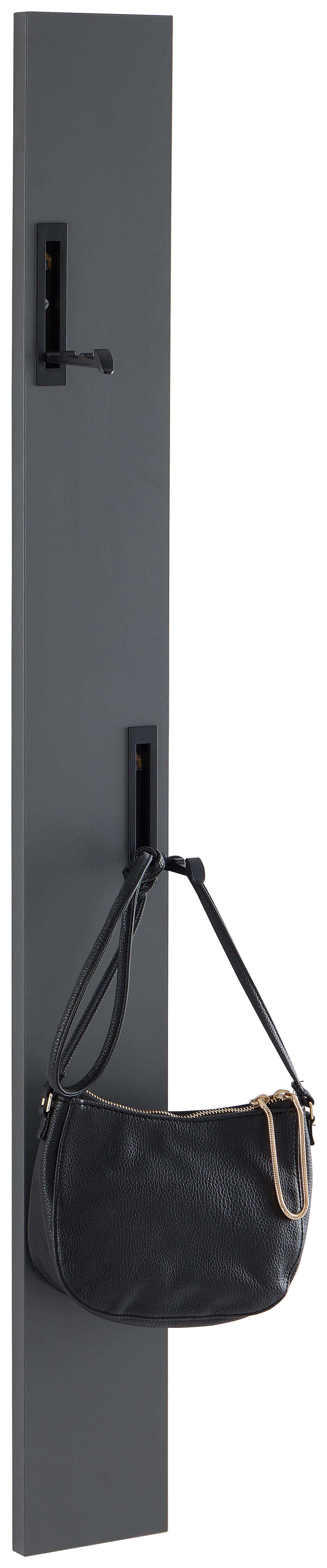 Garderobe Leony H: 110 cm Anthrazit, 2 Haken - Anthrazit, Trend, Holzwerkstoff (12/110/1,8cm)