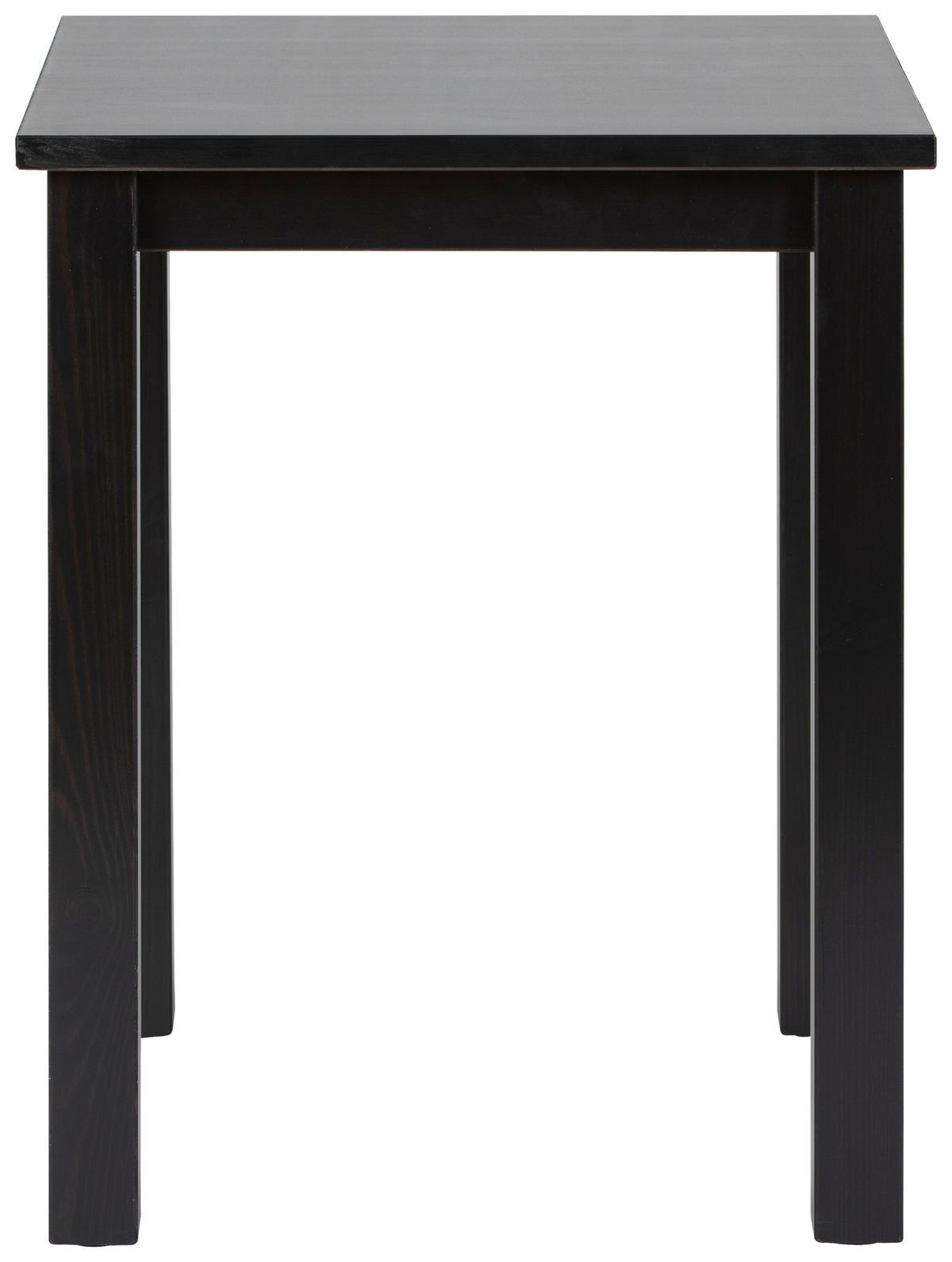 Beistelltisch Kiefer Massiv Hiltwin, Schwarz - Schwarz, Basics, Holz (45/45/55cm) - MID.YOU