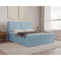 Boxbett Barcelona LF: 180x200 Blau - Blau/Schwarz, MODERN, Holz/Kunststoff (180/200cm) - Livetastic