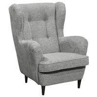 Ohrensessel Oskar Webstoff Grau - Schwarz/Grau, Basics, Holzwerkstoff/Textil (78/102/98cm) - MID.YOU