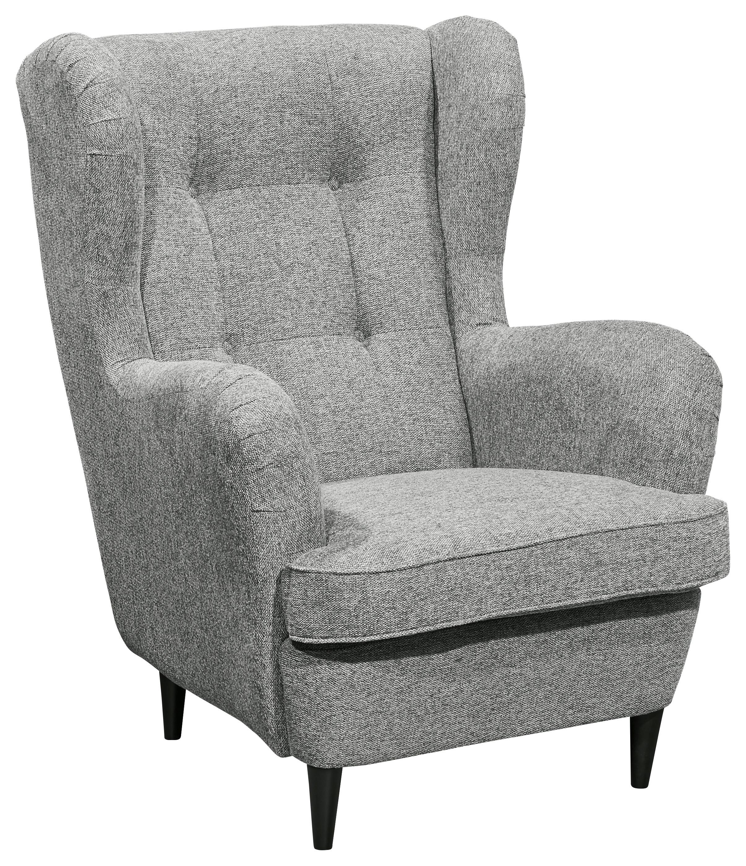 Ohrensessel Oskar Webstoff Grau