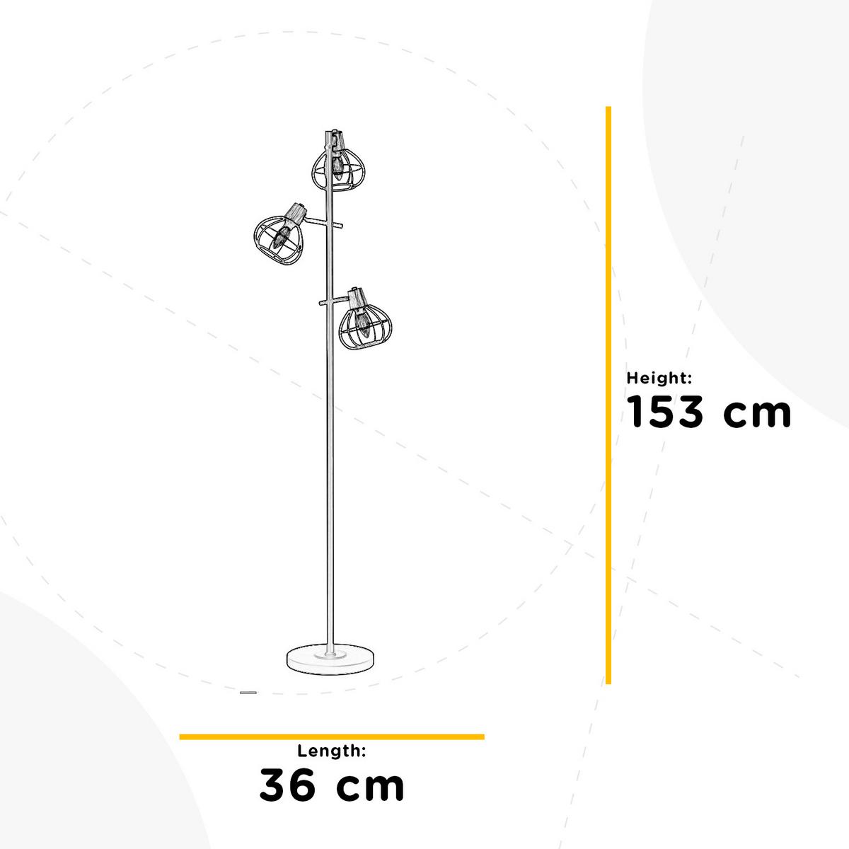 Stehleuchte Ginger Weiß L: 36 cm - Weiß/Sahara, Basics, Glas/Kunststoff (36/36/153cm)