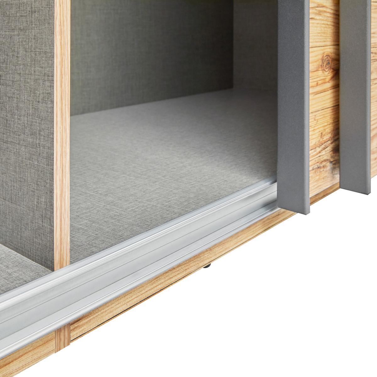 Schwebetürenschrank 270cm Alicante, Alpinlook/Betonoxid - Fichtefarben/Eichefarben, MODERN, Holzwerkstoff (270/210/60cm) - Luca Bessoni