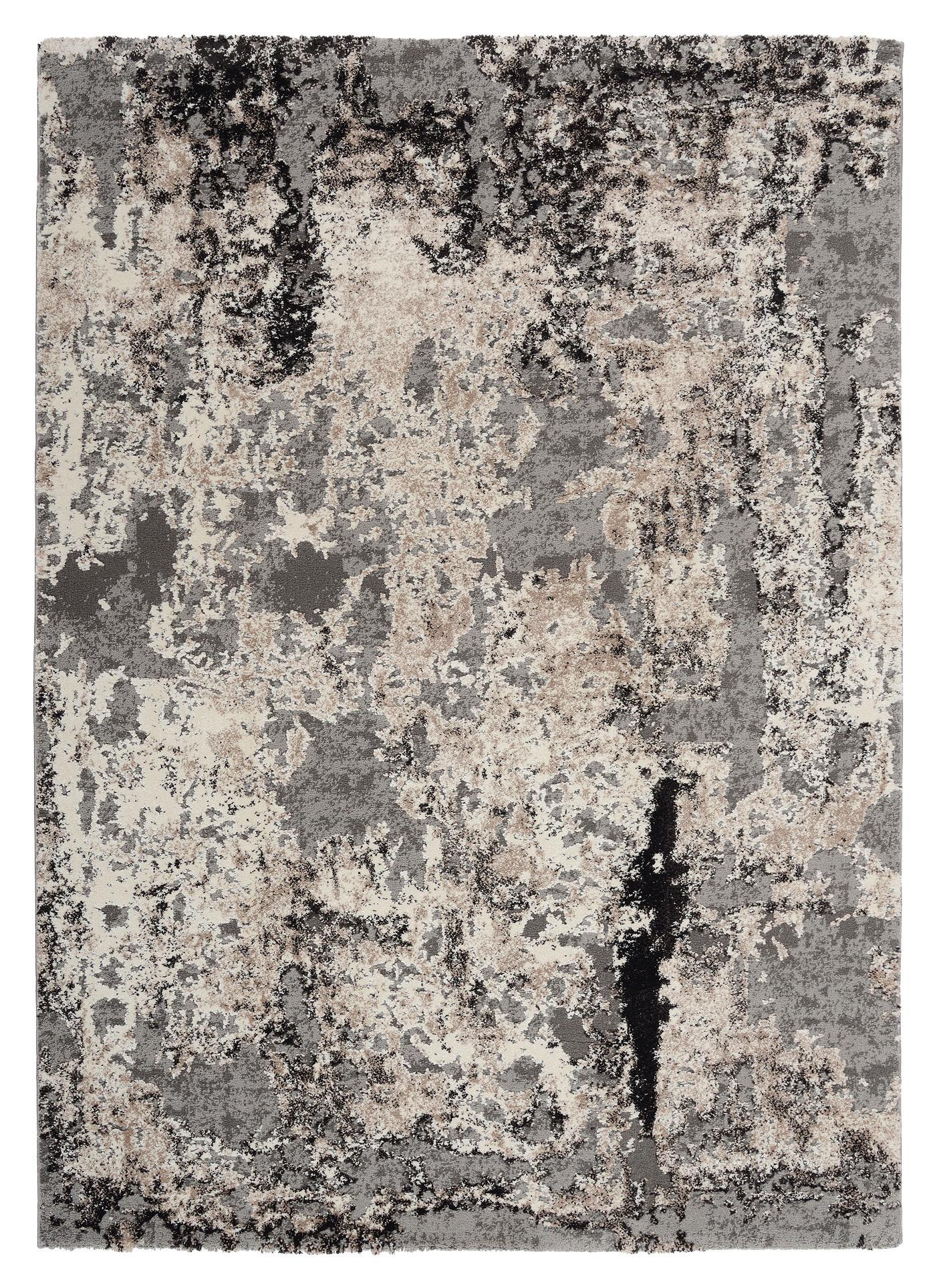 Webteppich Hellgrau Timeline Quantum 65x130 cm - Hellgrau, Design, Textil (65/130cm) - Novel