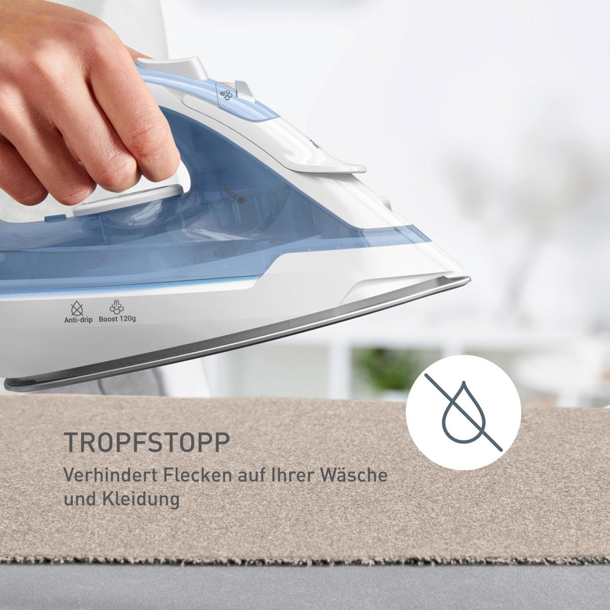 Dampfbügeleisen, 27g/Min Fv2c41 Virtuo 30 - Pastellblau, Basics, Kunststoff (30,6/13,4/17,8cm) - Tefal