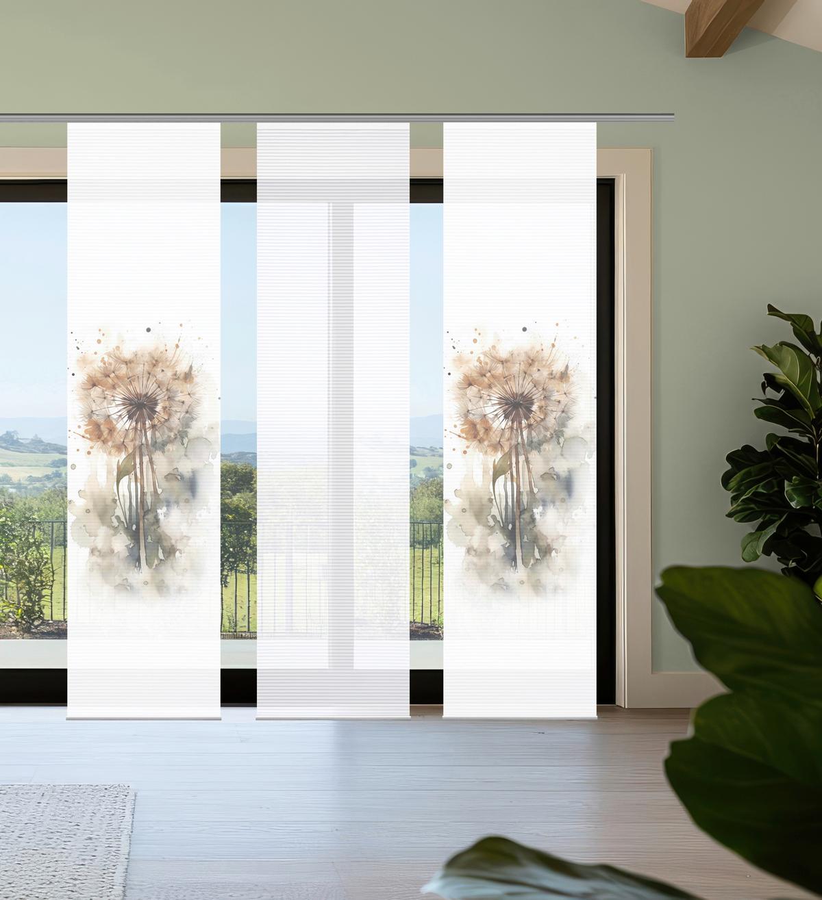 Flächenvorhang Amarande 3er Set - Naturfarben/Weiß, Natur, Textil (60/245cm)