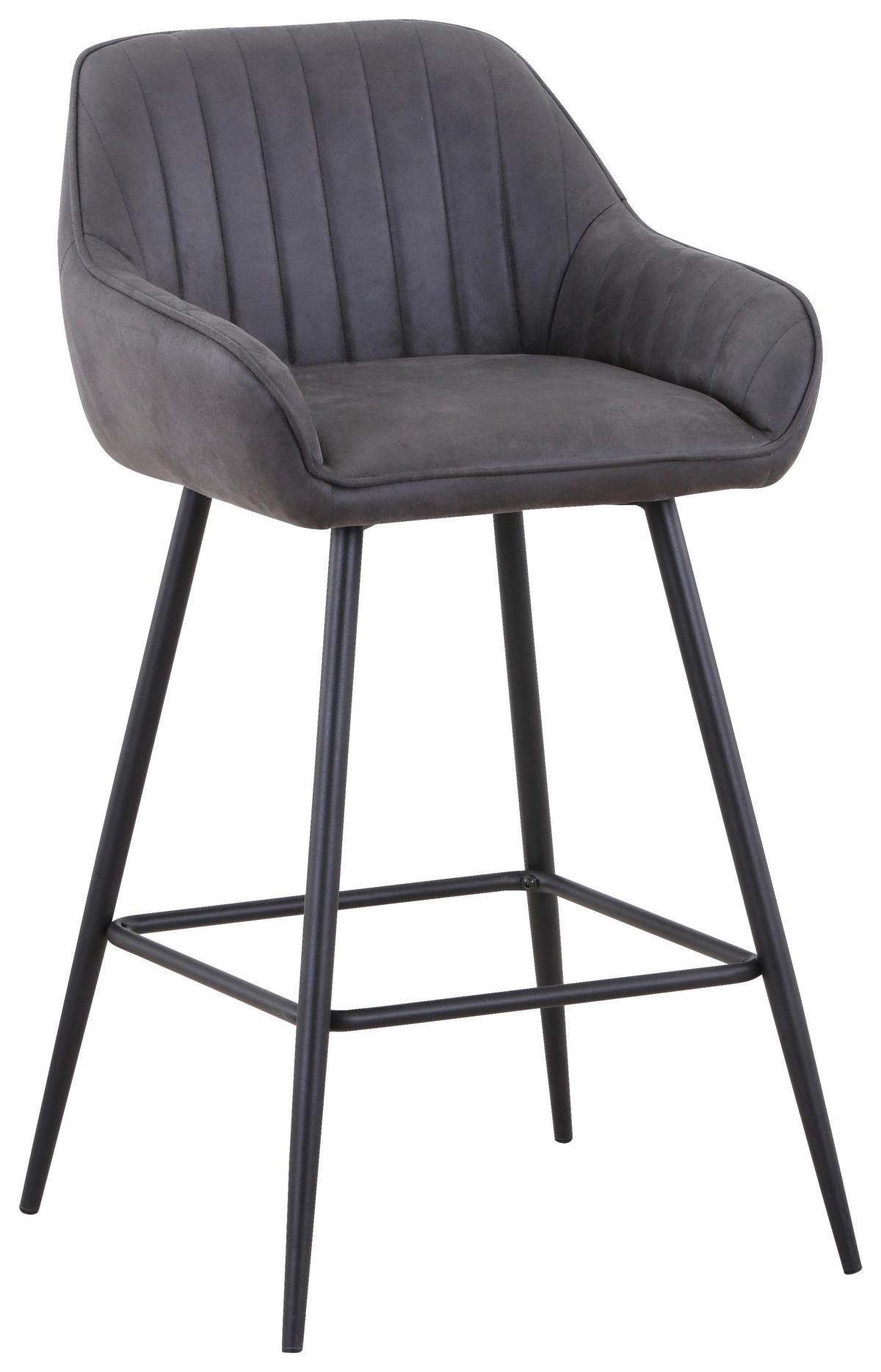 Bárszék Rom - fekete/sötétszürke, Modern, textil/fa (51/96/52cm)