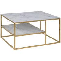Konferenčný stolík ALISMA - bílá/barvy zlata, Trend, kov/sklo (90/60/45cm) - MID.YOU
