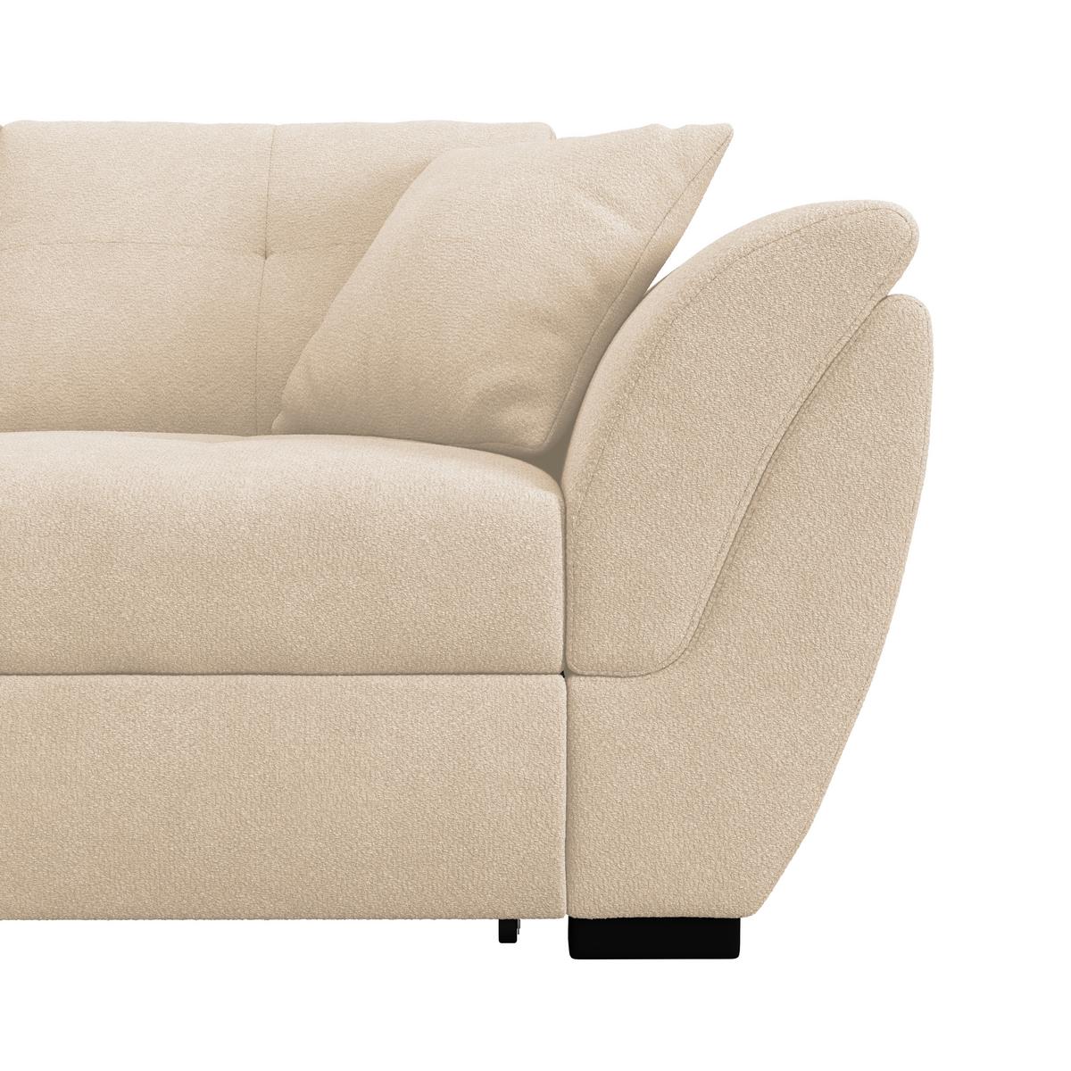 Rohová sedačka BERISSO, levá, béžová - černá/béžová, Konvenční, textil/plast (187/278cm) - Ondega