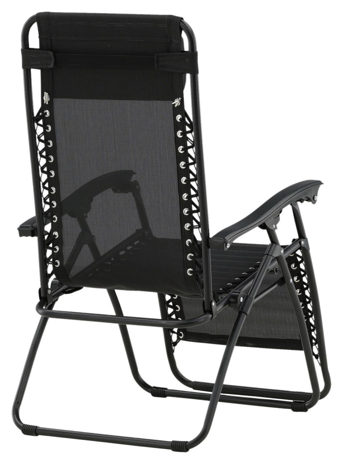 Garten-Relaxsessel Melker - Schwarz, KONVENTIONELL, Kunststoff/Textil (68/112/90cm) - Gardenson