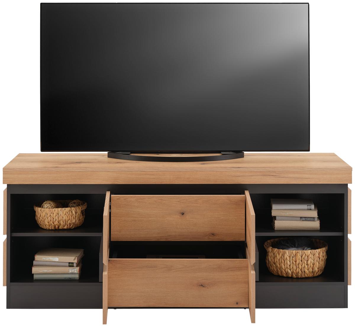 Tv-element Corte Grau/eiche Dekor B: 161,8 Cm - Eichefarben/Grau, Trend, Holzwerkstoff (160,8/68/45cm)