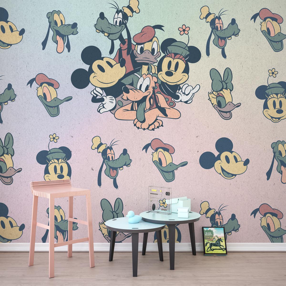 Fototapete Mickey Fab5 - Multicolor, Trend, Textil (300/280cm)