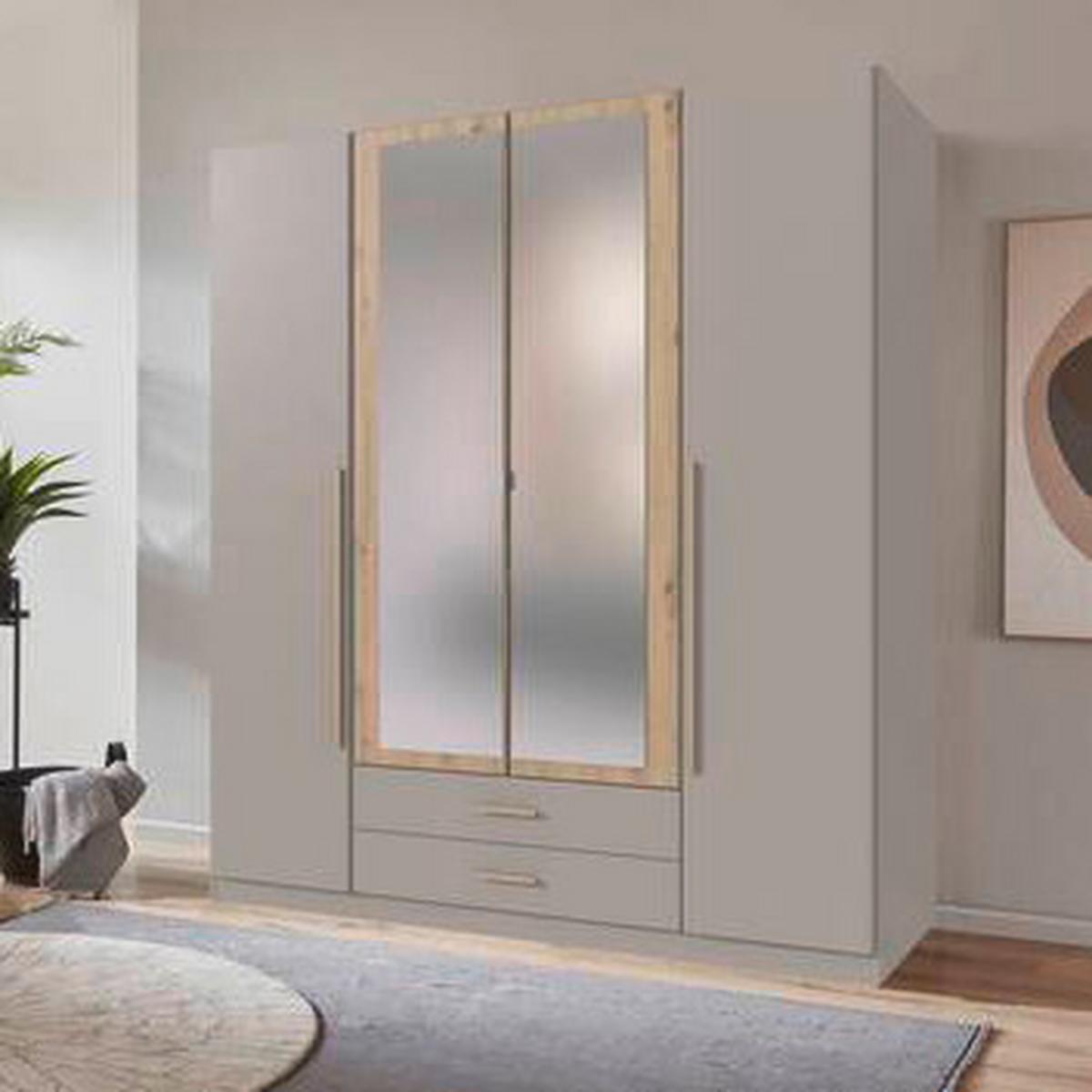 Šatní skříň MARBURG, šířka180 cm - šedá/dub artisan, Konvenční, kompozitní dřevo/sklo (180/199/58cm) - Mömax