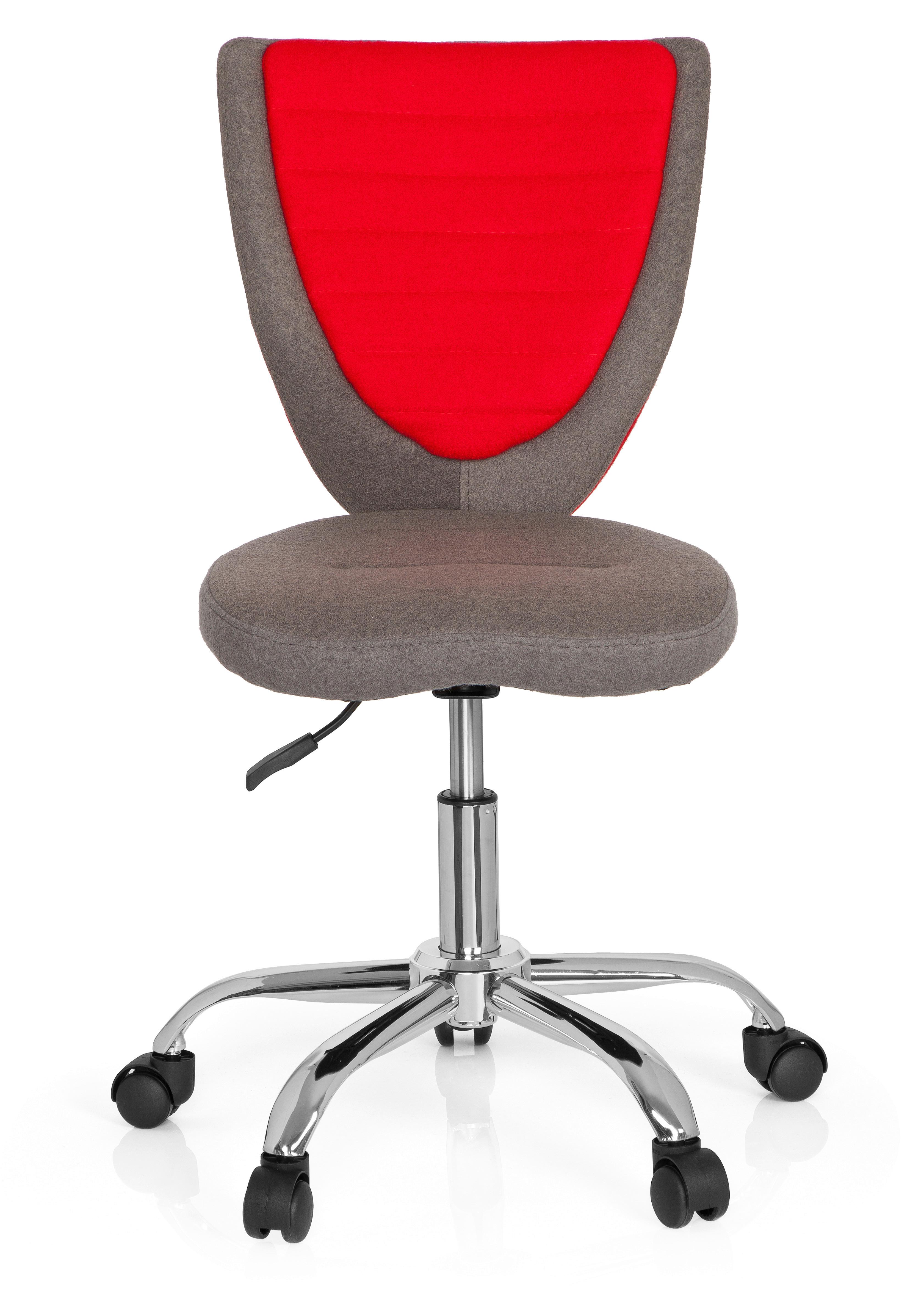 Jugenddrehstuhl Kiddy Grau/Rot Bis 60 Kg - Silberfarben/Rot, MODERN, Kunststoff/Textil (41/94/41cm) - MID.YOU