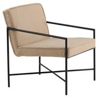 Sessel Rakel - Beige/Schwarz, Design, Textil/Metall (66/78/65cm) - Livetastic