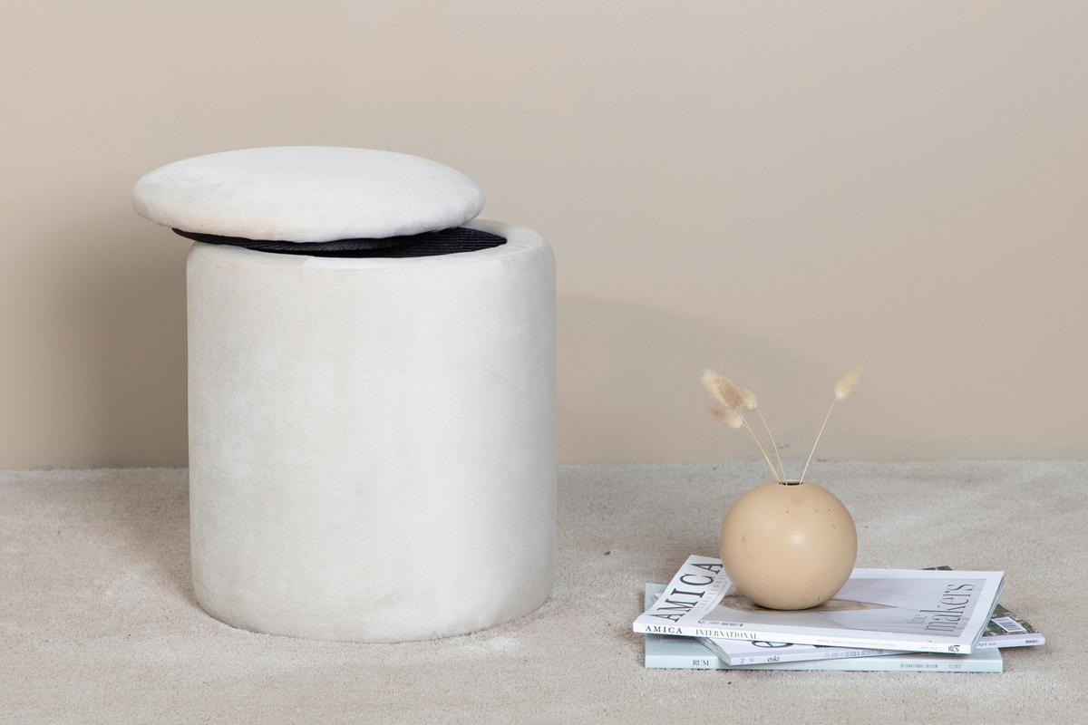 Pouf Limpen - Creme, Design, Textil (32/40/32cm) - Livetastic