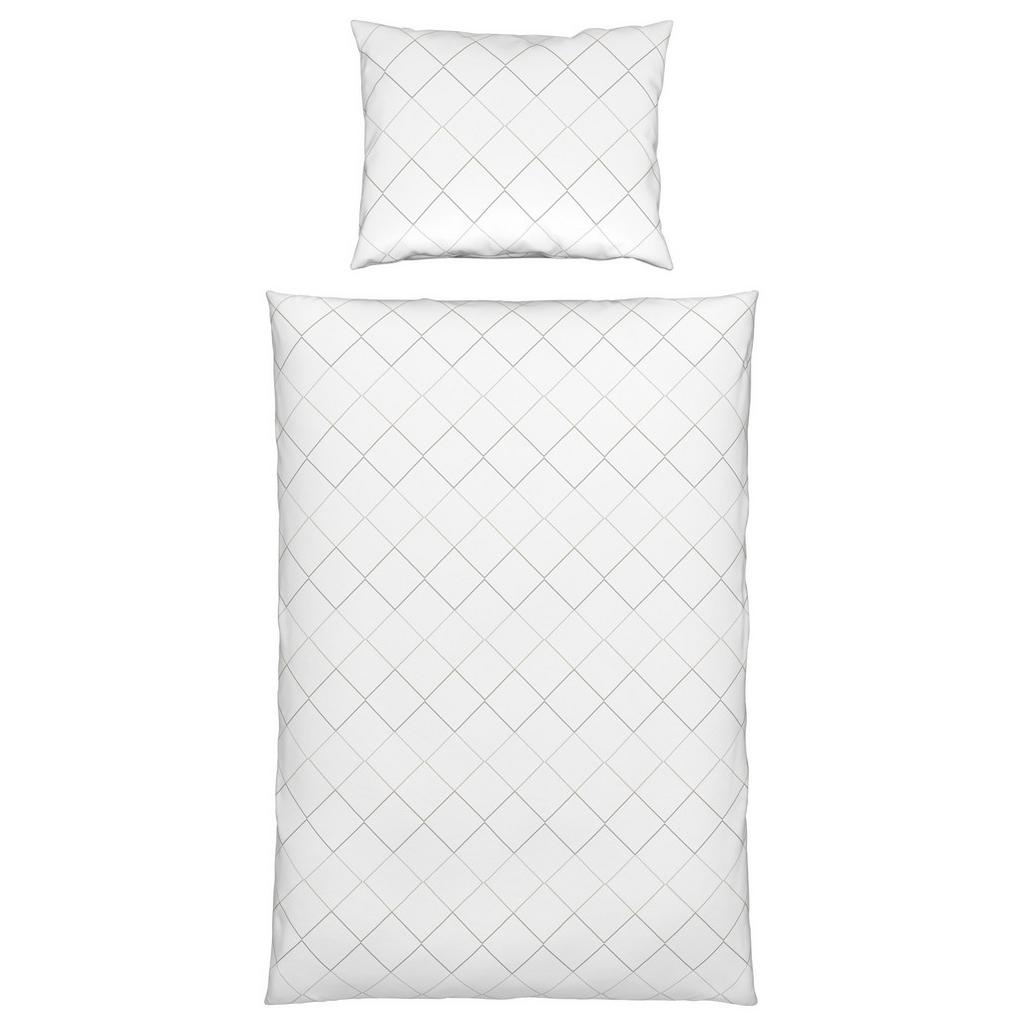 Renforce Bettwäsche 140x200 cm Kimi Baumwolle Weiß/Beige