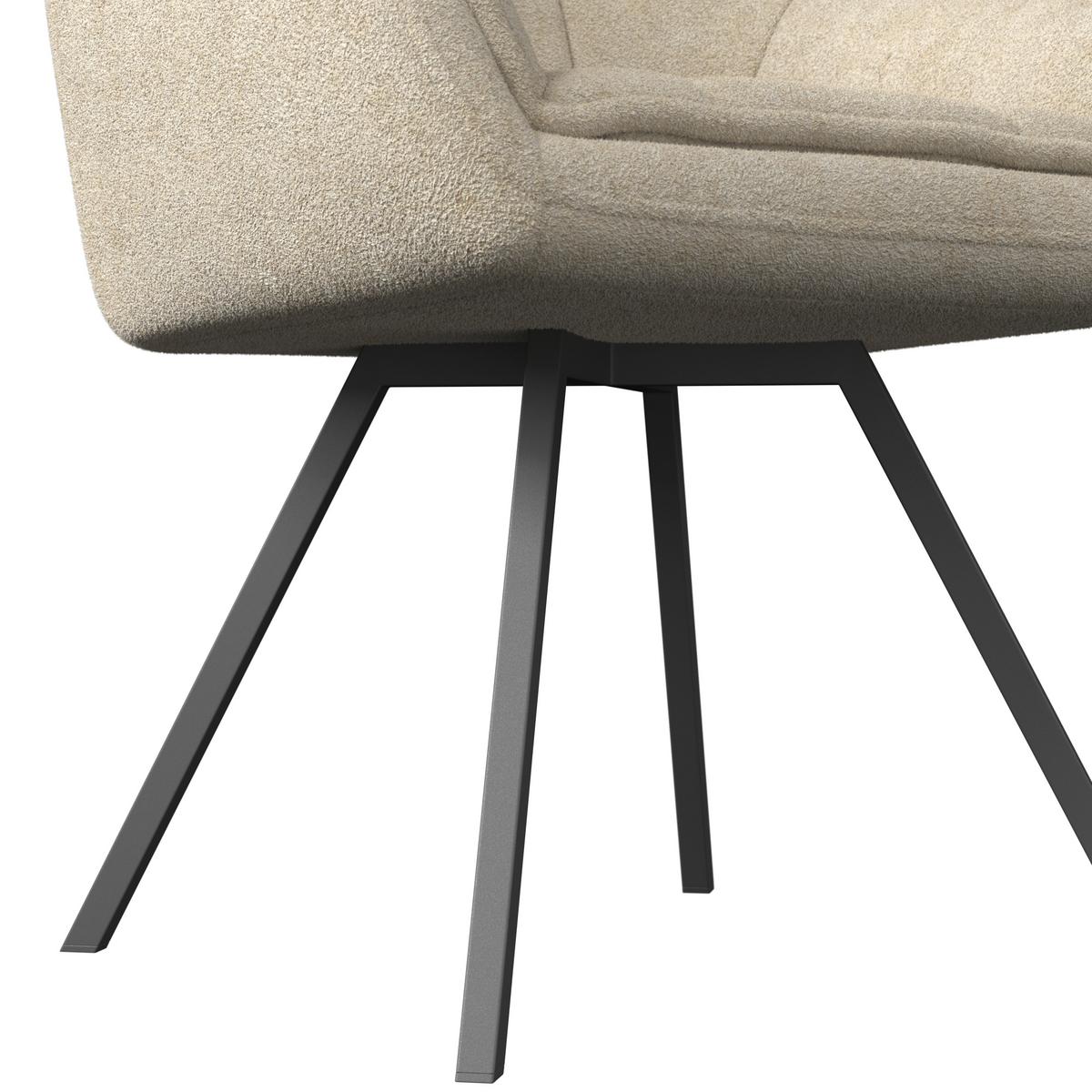 ŽIDLE S PODRUČKAMI BILLY - černá/krémová, Moderní, kov/dřevo (64/87/64cm) - Bessagi Home