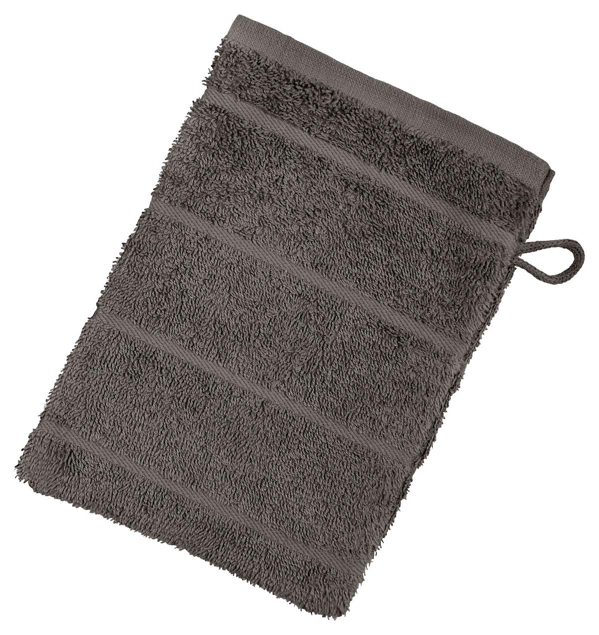 Waschlappen Liliane Dunkelgrau Baumwolle - Dunkelgrau, KONVENTIONELL, Textil (16/21cm) - Ondega