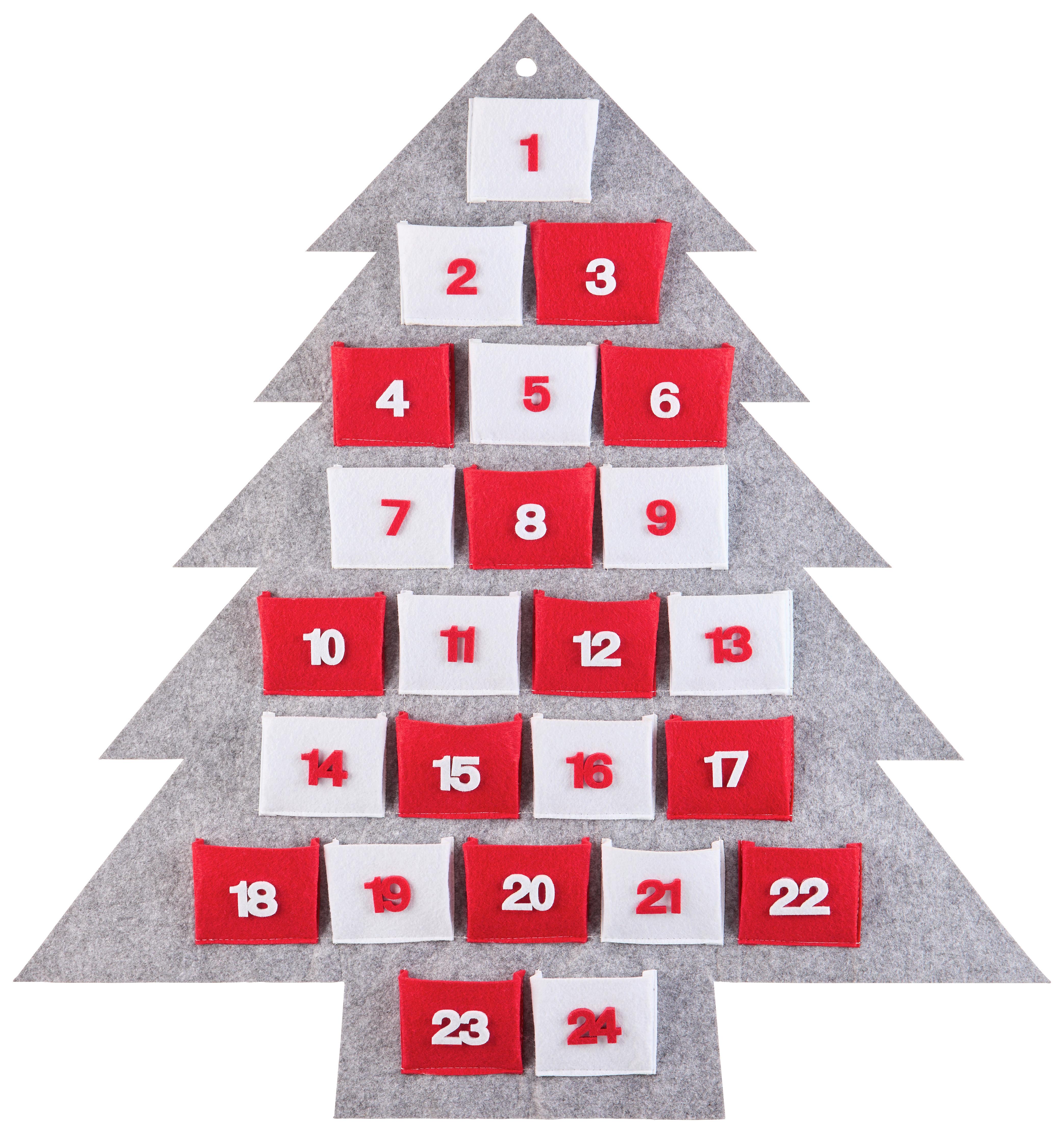 ADVENTSKALENDER VORFREUDE - Rot/Weiß, ROMANTIK / LANDHAUS, Textil (68/73cm) - James Wood
