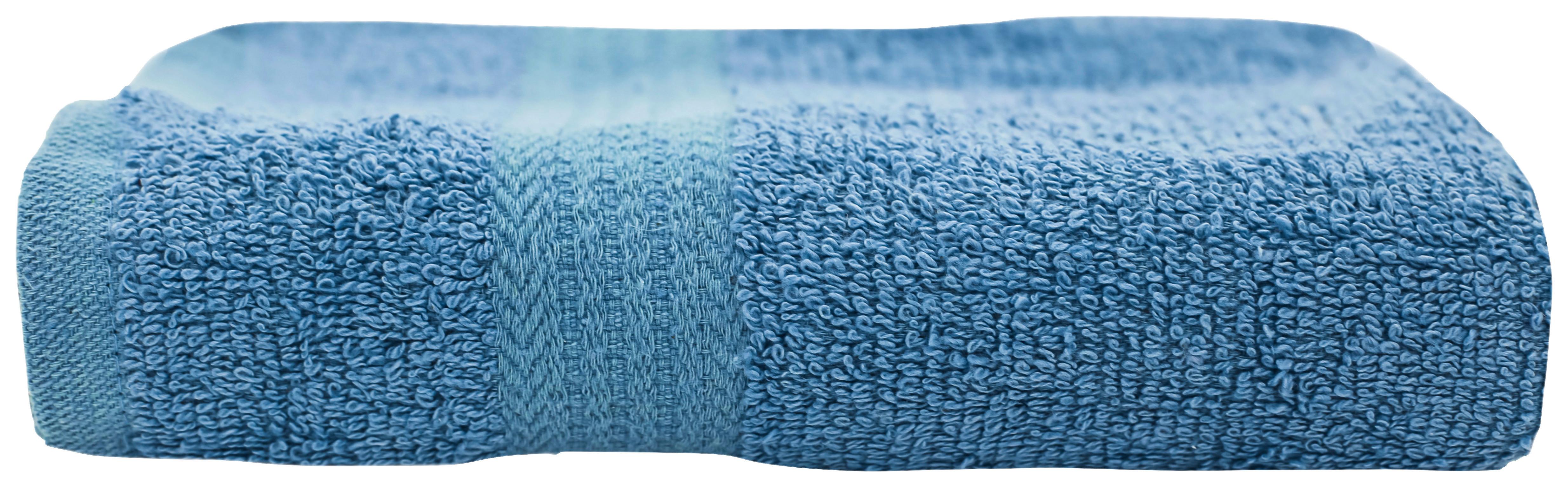 Handtuch Christina Baumwolle / Polyester Blau 50x100 cm - Blau, KONVENTIONELL, Textil (50/100cm) - Ondega