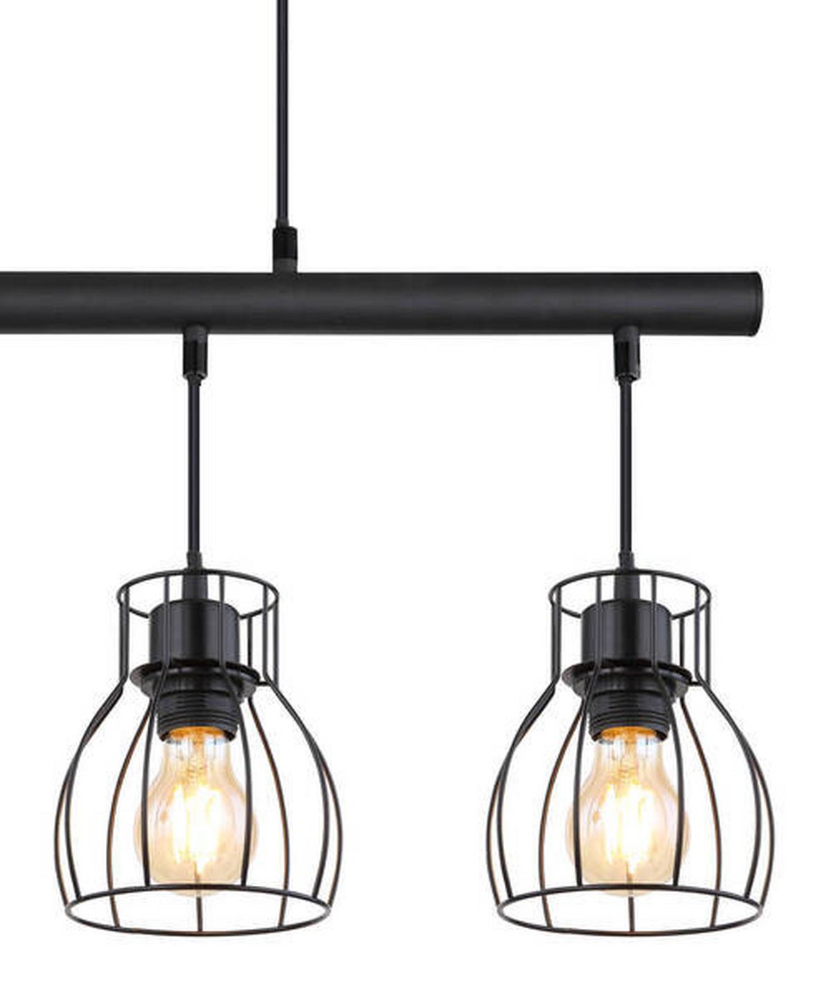 LED-Hängeleuchte 15326-4lm - Schwarz, Trend, Kunststoff/Metall (77/14/120cm) - Globo
