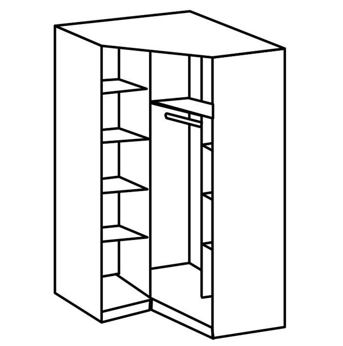 Eckschrank 120cm Level, Grau/eiche Dekor - Eichefarben/Grau, MODERN, Glas/Holzwerkstoff (120/216/120cm) - MID.YOU