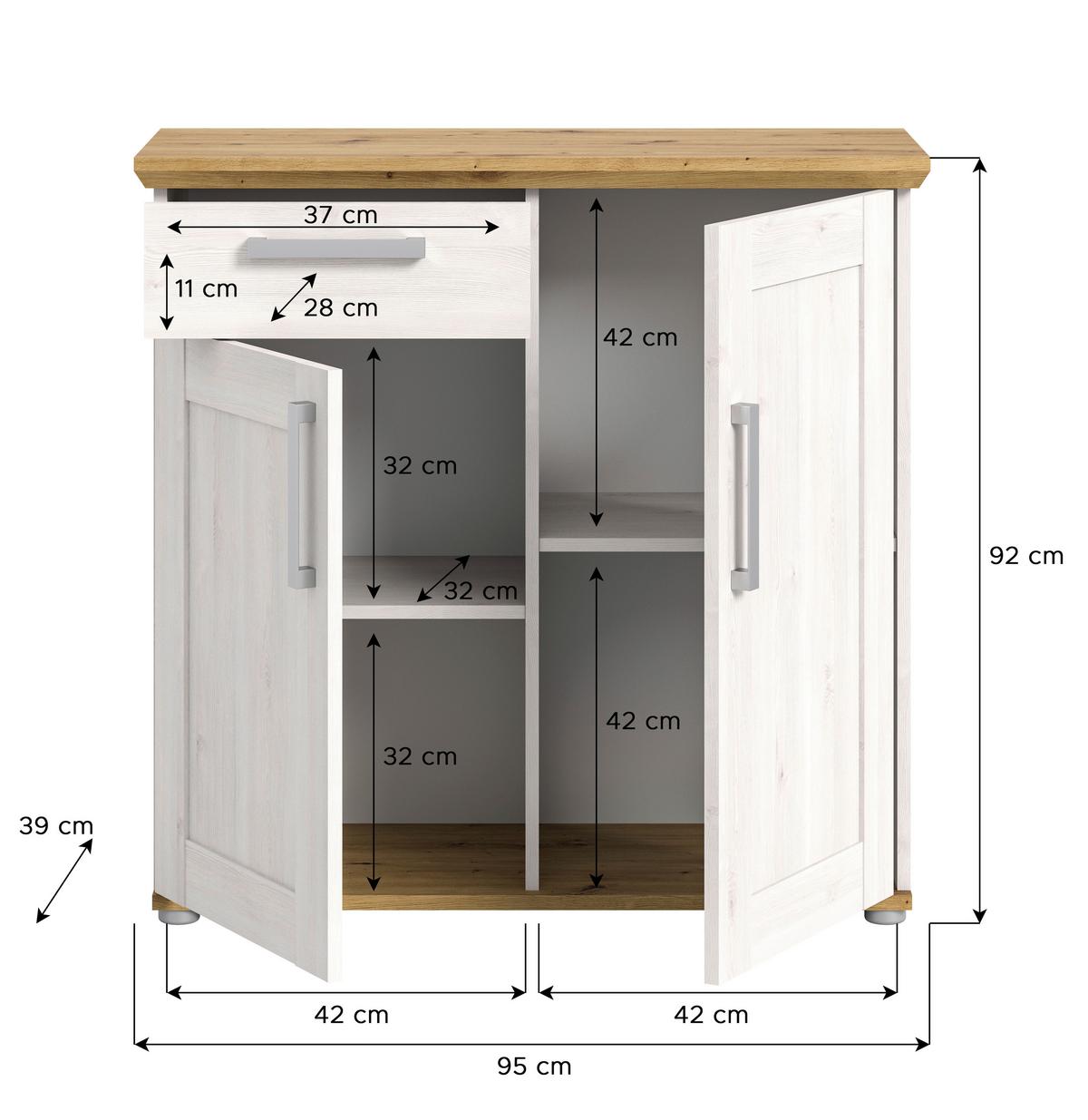 Kommode Verona Lärche B: 90 Cm - KONVENTIONELL, Holzwerkstoff (90/88/37cm) - MID.YOU