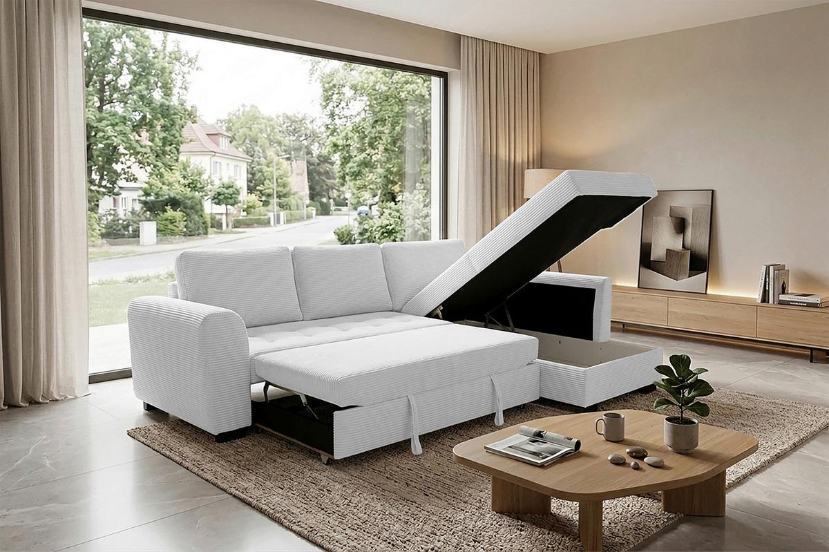 Ecksofa John Silberfarben S: 239x178 cm - Silberfarben/Schwarz, Trend, Textil (239/178cm)