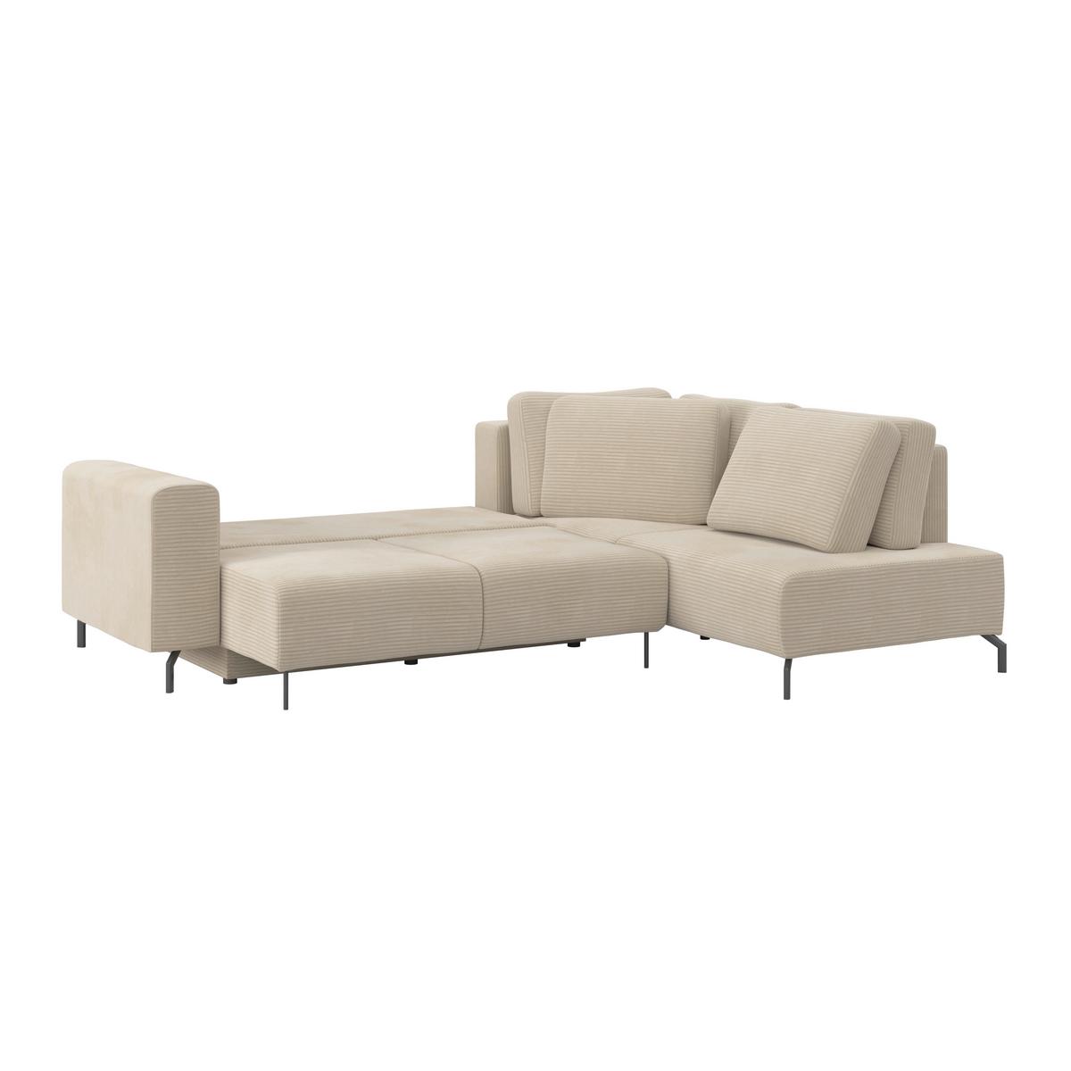 Ecksofa Veni Ecke R - Beige/Schwarz, MODERN, Textil (272/210cm) - Ondega