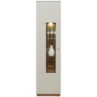 Vitrine Arian B: 50,1 cm Hellgrau/Eiche Dekor - Eichefarben/Hellgrau, MODERN, Glas/Holzwerkstoff (50,1/198,6/37,2cm)