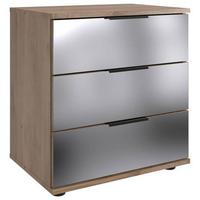 Nachtkästchen Saigon - Klar/Eichefarben, MODERN, Glas/Holzwerkstoff (52/58/38cm) - MID.YOU