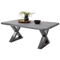 Couchtisch Holz Massiv Cartagena Walnuss/nickelfarben - Grau/Nickelfarben, MODERN, Holz/Metall (110/45/70cm)