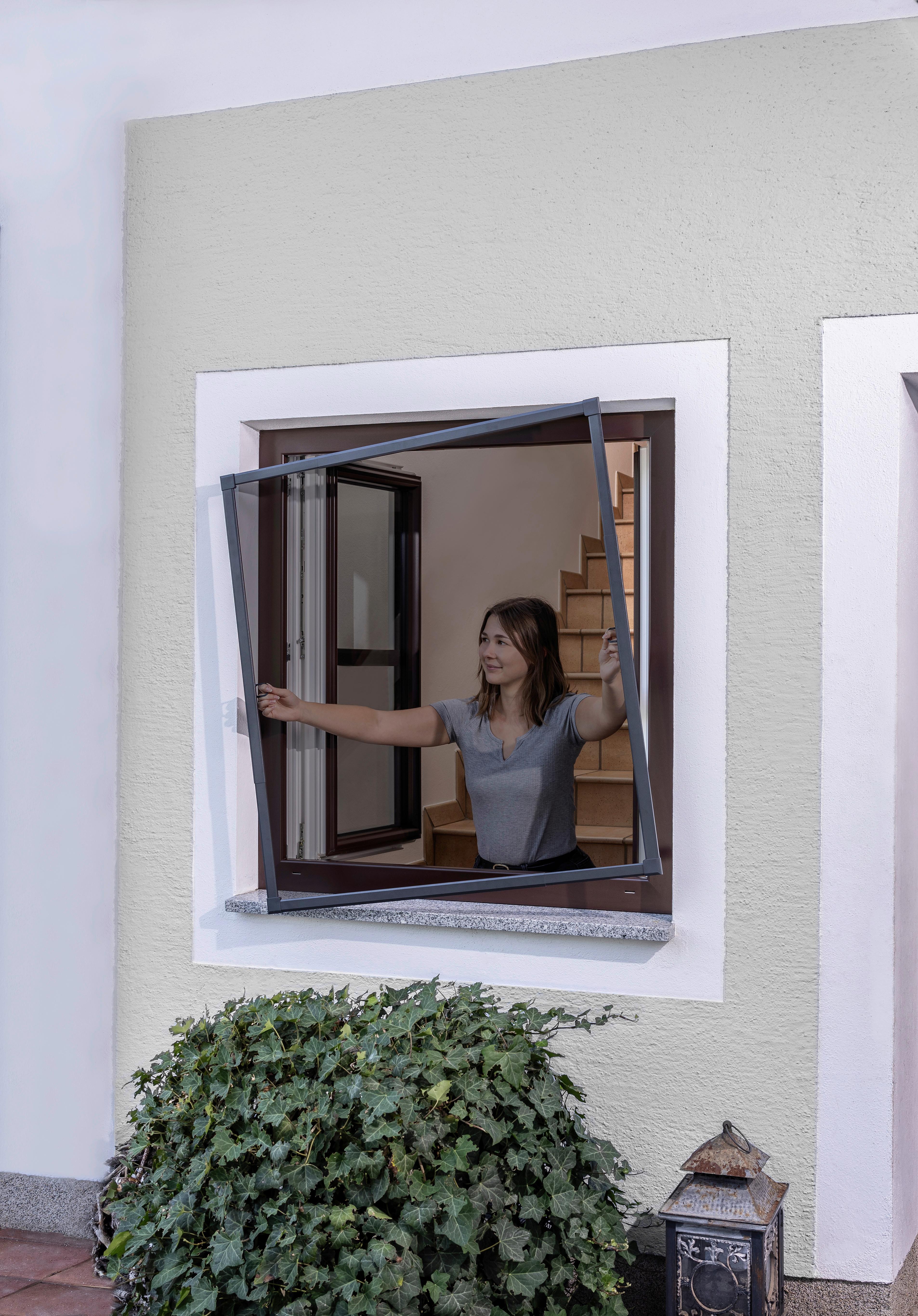 Fliegengitter Fenster 130x140 cm Anthrazit - Anthrazit, Basics, Metall (130/140cm)