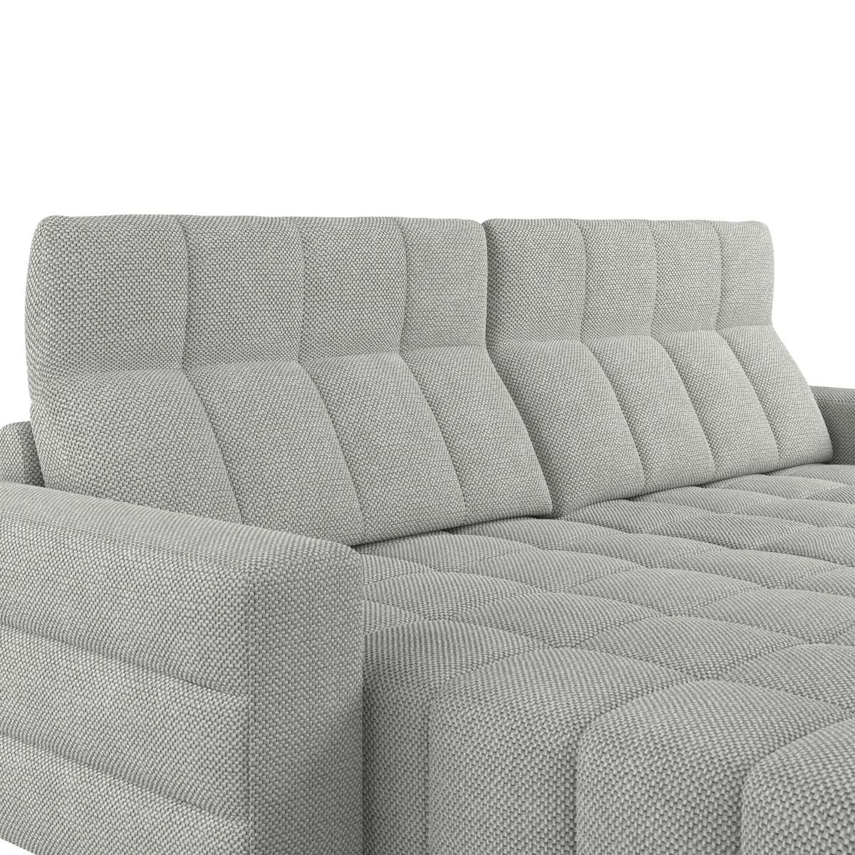 Ecksofa Milano Microfaser hellgrau, B: 178 cm - Hellgrau/Schwarz, MODERN, Holz/Textil (178/256cm) - Luca Bessoni