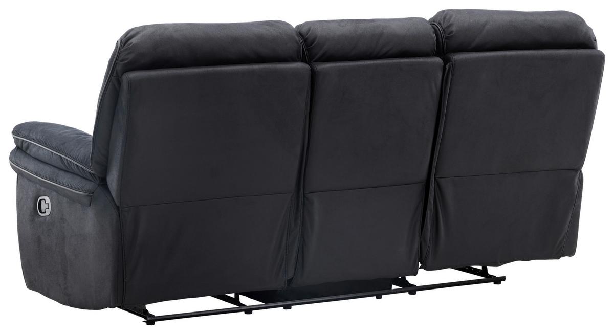3-Sitzer-Sofa Saranda - Schwarz, Design, Kunststoff/Textil (228/103/99cm) - Livetastic