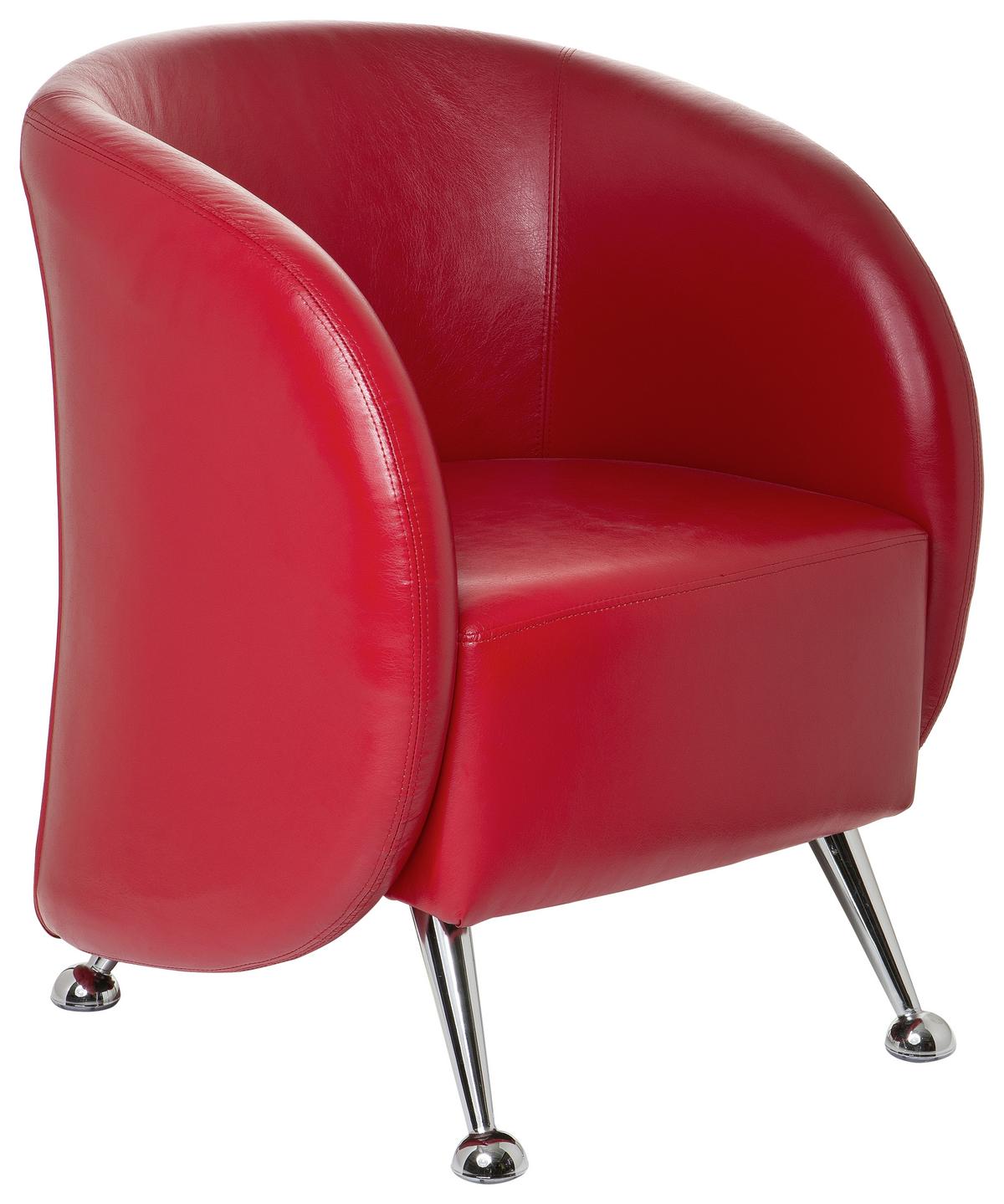 Sessel St. Lucia Rot - Chromfarben/Rot, MODERN, Textil (60/85/50cm) - MID.YOU