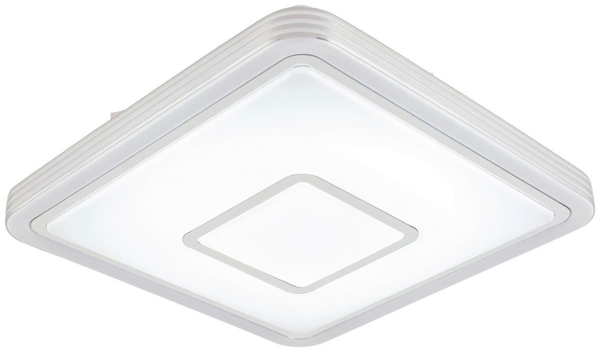 LED-Deckenleuchte Nadina - Chromfarben/Weiß, Design, Kunststoff/Metall (38/38/7cm) - Luca Bessoni