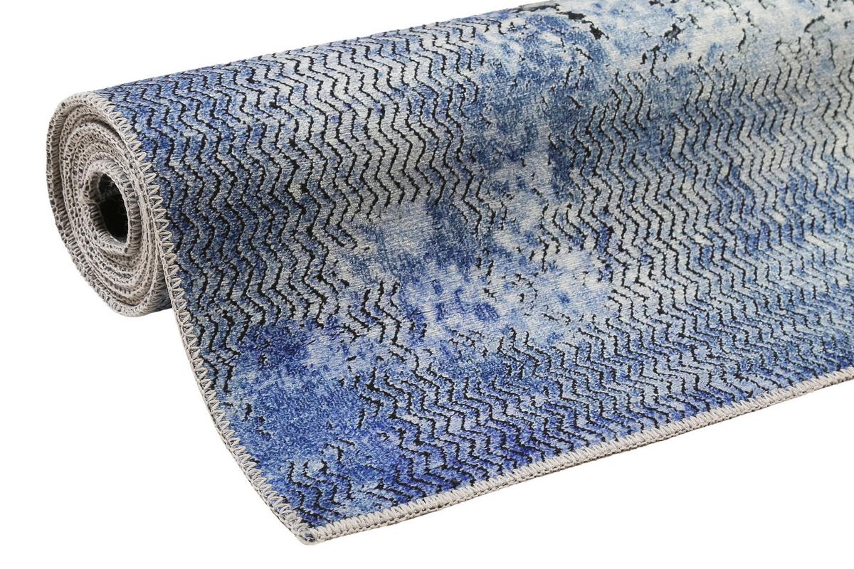 Webteppich Radiate Blau/grau 120x170 Cm - Blau/Grau, Design, Textil (120/170cm) - WECON HOME