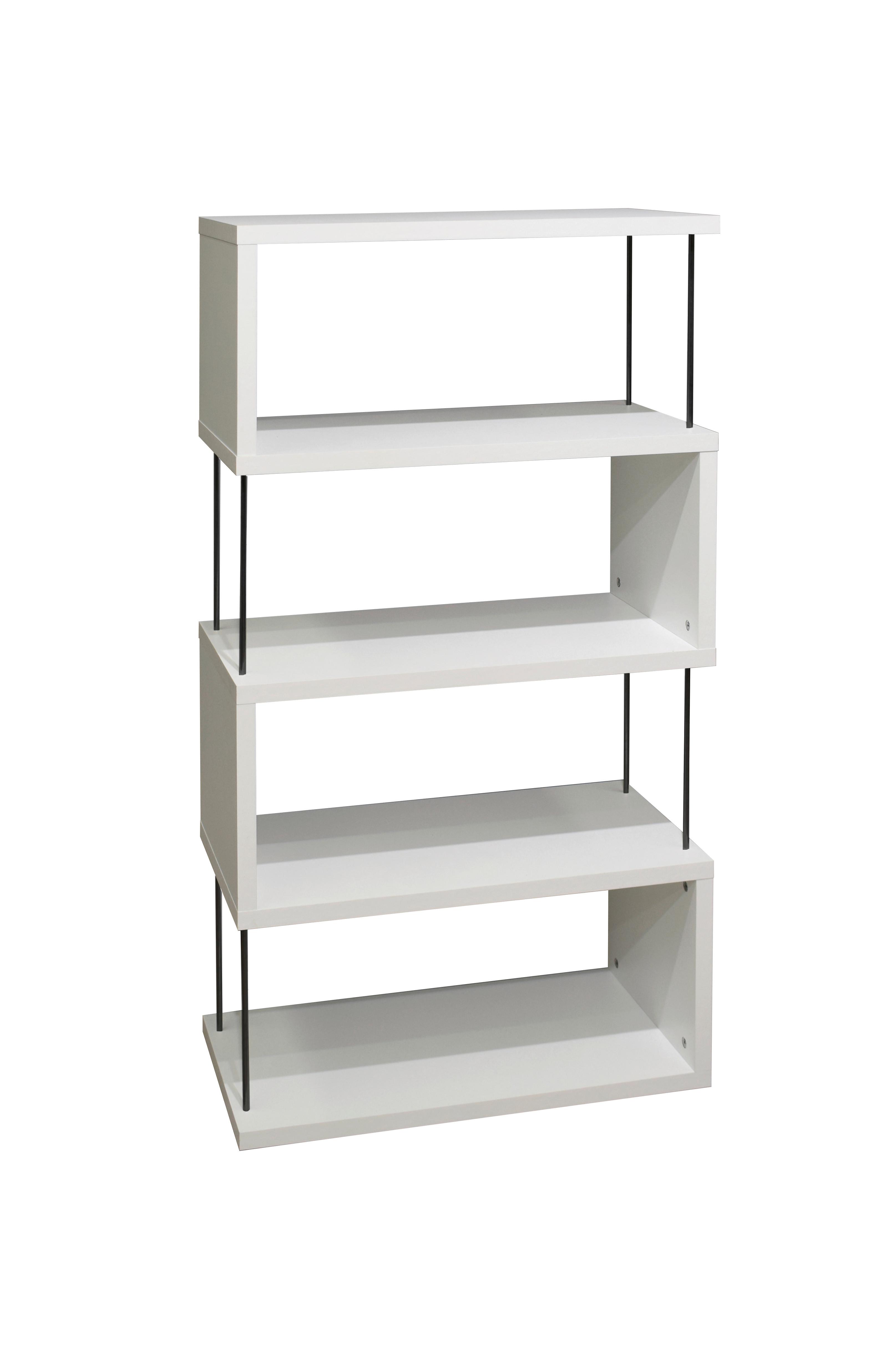 STOJACÍ REGÁL STICKS - bílá/černá, Moderní, kompozitní dřevo/plast (66/126/33cm) - Mömax