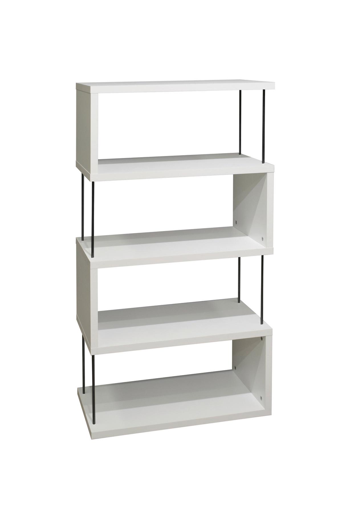 STOJACÍ REGÁL STICKS - čierna/biela, Modern, kompozitné drevo/plast (66/126/33cm) - Mömax