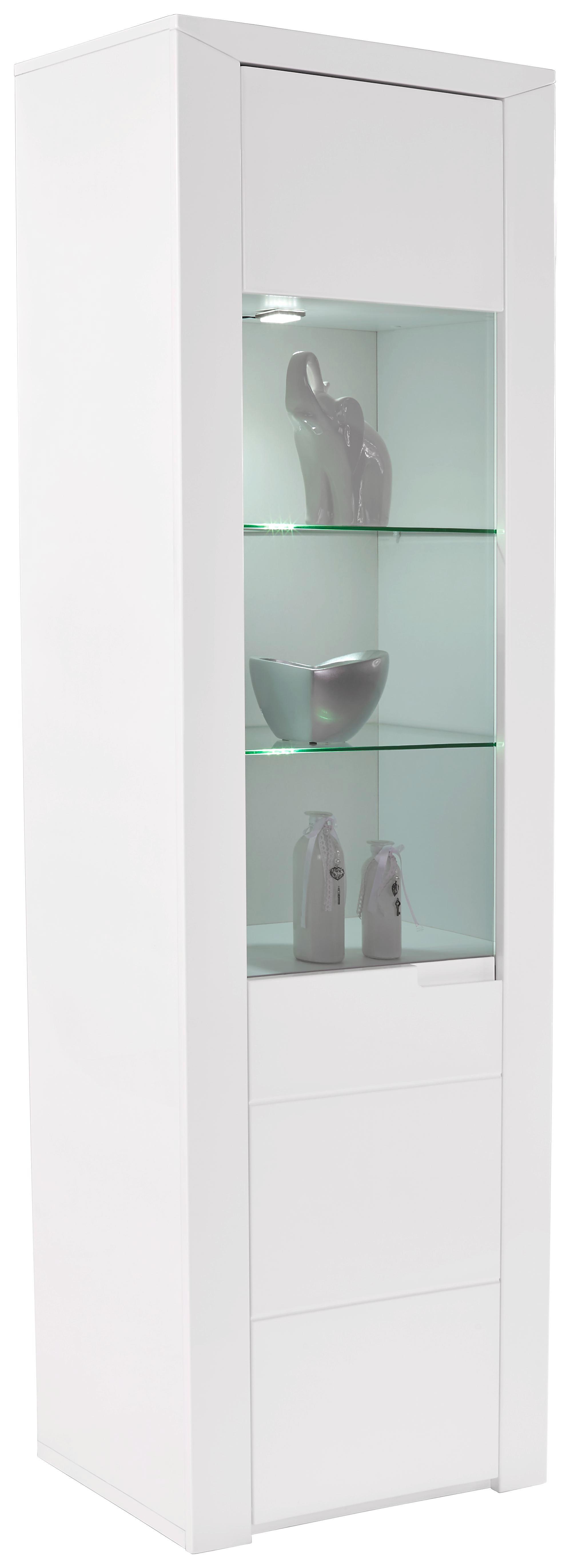 Vitrin Bree - Fehér, modern, Faalapú anyag (65,8/202,8/37,7cm)